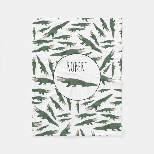 Niedlicher Alligator-Krokodil-Muster-Individuelle  Fleecedecke (Vorderseite)