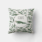 Niedlicher Alligator-Krokodil-Muster-Individuelle  Kissen (Rückseite)