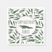 Niedlicher Alligator-Krokodil-Muster-Individuelle Serviette (Vorderseite)