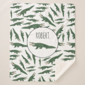 Niedlicher Alligator-Krokodil-Muster-Individuelle  Sherpadecke (Vorderseite)