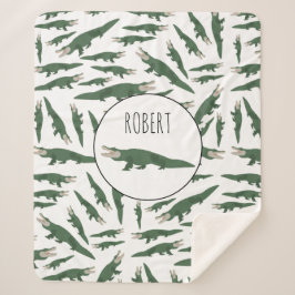 Niedlicher Alligator-Krokodil-Muster-Individuelle Sherpadecke