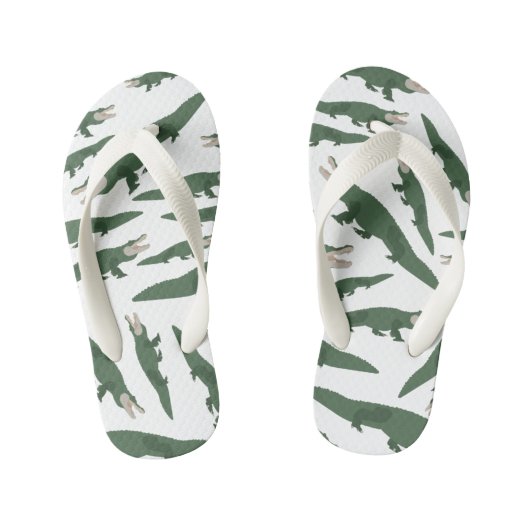 Niedlicher Alligator-Krokodil-Muster Kinderbadesandalen (Fußbett)