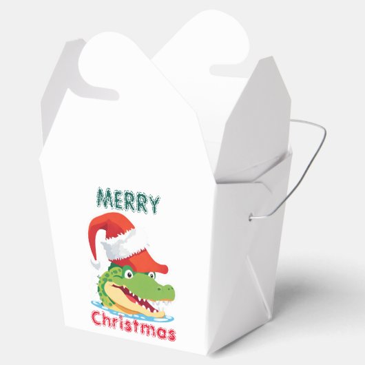 Niedlicher Alligator Krokodil Weihnachtsfeier Weih Geschenkschachtel (Geöffnet)