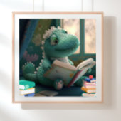 Niedlicher Alligator liest ein Buch Kinderzimmer A Poster