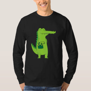 Niedlicher Alligator mit Beutel-Krokodil mit Handt T-Shirt