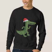 Niedlicher Alligator mit Weihnachtsmannmütze Weihn Sweatshirt (Vorderseite)