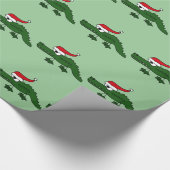 Niedlicher Alligatortragender Weihnachtshut Geschenkpapier (Ecke)