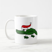 Niedlicher Alligatortragender Weihnachtshut Kaffeetasse (Links)