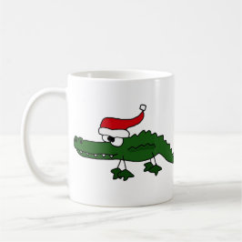 Niedlicher Alligatortragender Weihnachtshut Kaffeetasse