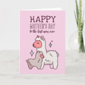 Niedlicher Alpaca Cartoon Happy Mother Day Karte (Vorderseite)