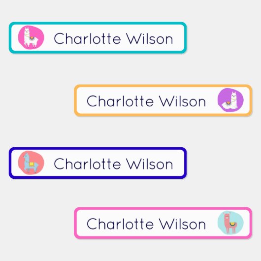 Niedlicher Alpaca Individuelle Name Tags Wasserdic Etiketten (Gruppe)