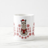 Niedlicher Alpaca mit roten Schneeflocken Kaffeetasse (Mittel)