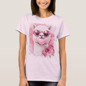 Niedlicher Alpaca T - Shirt - Bubblegum Llama mit (Vorderseite)
