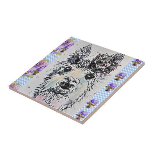 Niedlicher Alpacca Llama Keramik Piazza della Rifo Fliese (Seite)