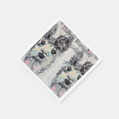 Niedlicher Alpacca Llama Tiergarten Serviette Napk (Ecke)