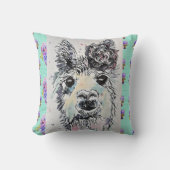 Niedlicher Alpacca Lllama Wasserfarben Art Kinderk Kissen (Vorderseite)