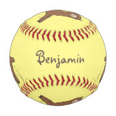 Niedlicher Alpaka-Cartoon Baseball (Vorderseite)