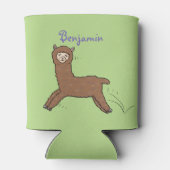 Niedlicher Alpaka-Cartoon Dosenkühler (Rückseite)