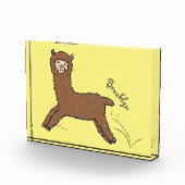 Niedlicher Alpaka-Cartoon Fotoblock (Rechts)