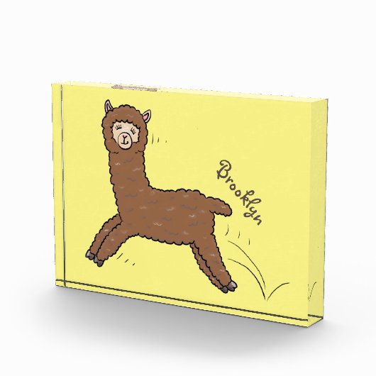 Niedlicher Alpaka-Cartoon Fotoblock (Rechts)