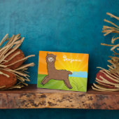 Niedlicher Alpaka-Cartoon Fotoplatte (Seite)