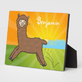 Niedlicher Alpaka-Cartoon Fotoplatte (Seite)