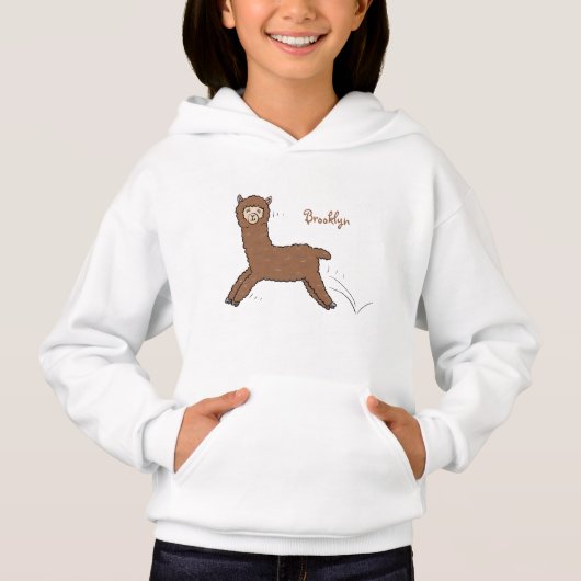 Niedlicher Alpaka-Cartoon Hoodie (Vorderseite)