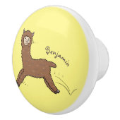 Niedlicher Alpaka-Cartoon Keramikknauf (Rechts)