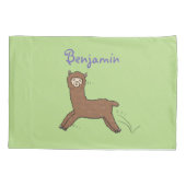 Niedlicher Alpaka-Cartoon Kissenbezug (Rückseite)