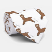 Niedlicher Alpaka-Cartoon Krawatte (Gerollt)