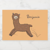 Niedlicher Alpaka-Cartoon Lebensmitteletikett (Einzelnes Label)