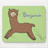 Niedlicher Alpaka-Cartoon Mousepad (Vorne)