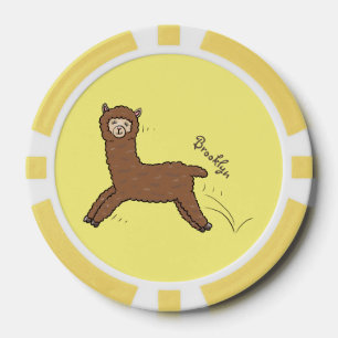 Niedlicher Alpaka-Cartoon Pokerchips