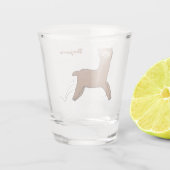 Niedlicher Alpaka-Cartoon Schnapsglas (Rückseite)