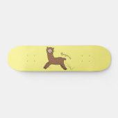 Niedlicher Alpaka-Cartoon Skateboard (Horizontal)