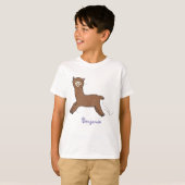 Niedlicher Alpaka-Cartoon T-Shirt (Vorne ganz)