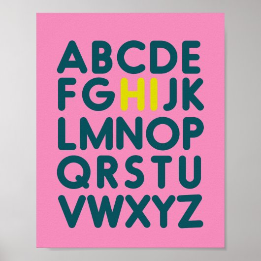 Niedlicher Alphabet Letter Art Collection Poster (Vorne)