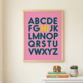 Niedlicher Alphabet Letter Art Collection Poster