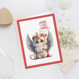 Niedlicher als Cupid Chibi Cat Valentine Holiday Karte