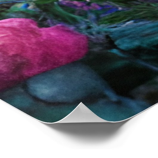 Niedlicher, alter rostiger Combi-Van mit Blume-Pos Poster (Ecke)