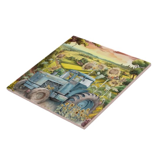 niedlicher Altlastwagen Fliese (Seite)