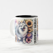 Niedlicher Amerikaner Eskimo Dog Wrap Zweifarbige Tasse (Vorderseite Links)