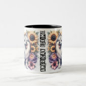 Niedlicher Amerikaner Eskimo Dog Wrap Zweifarbige Tasse (Mittel)