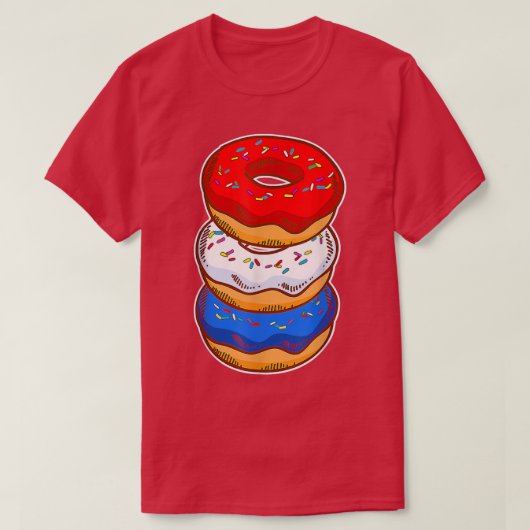 Niedlicher amerikanischer Donut Konditor Lover Bac T-Shirt (Design vorne)