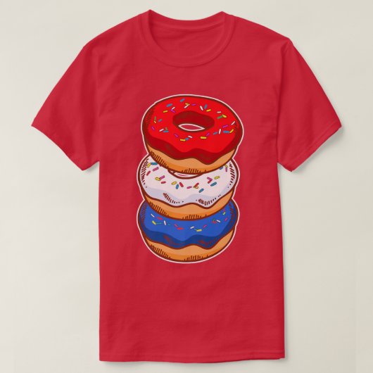 Niedlicher amerikanischer Donut Konditor Lover Bac T-Shirt (Design vorne)