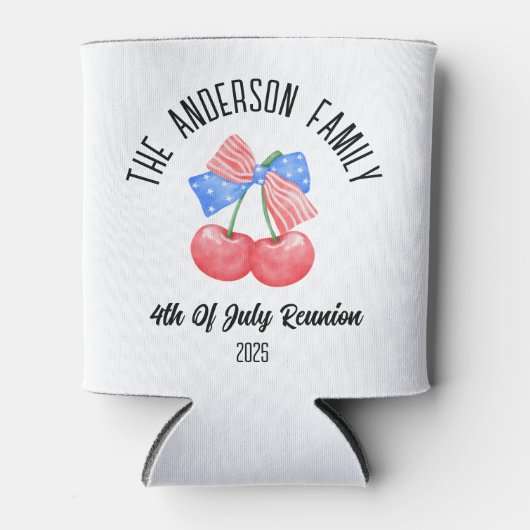 Niedlicher amerikanischer Flaggenbow Personalisier Dosenkühler (Vorderseite)