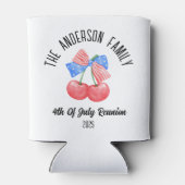 Niedlicher amerikanischer Flaggenbow Personalisier Dosenkühler (Rückseite)