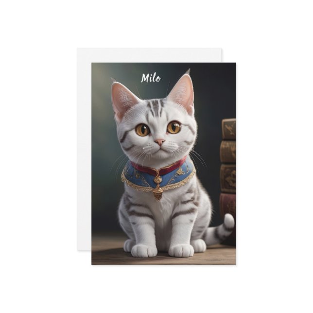 Niedlicher amerikanischer Kurzhaarkitte mit großen (Vorderseite/Rückseite Beispiel)