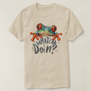 Niedlicher Amphibien-Frosch-Zitat Grafischer T - S T-Shirt
