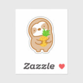 Niedlicher Ananas-Faultier Aufkleber (Blatt)